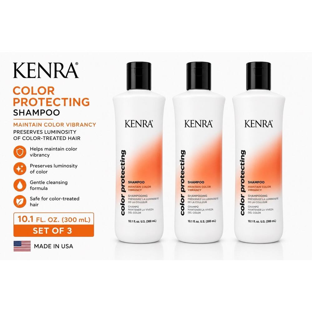 Kenra Color Protecting Shampoo 10.1 fl oz 300ml Color Safe Set of 3